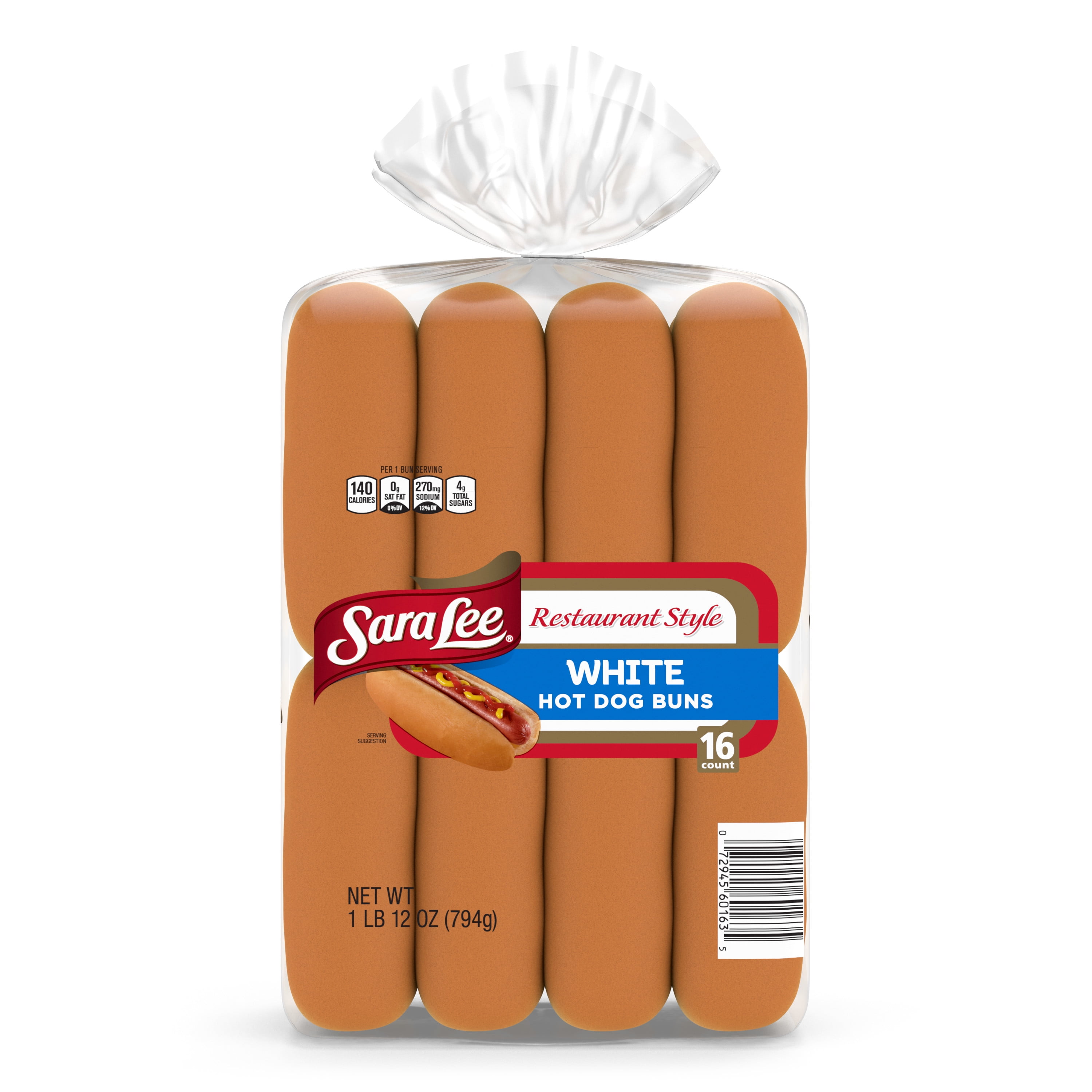 Sara Lee Restaurant Style White Hot Dog Buns, 16 count