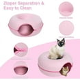thumbnail image 3 of Cat Cave for Indoor Cats, Large Cat Donut Cat Tunnel Bed, Peekaboo Cat Cave with 3 Toys, Scratch Resistant Cat Bed, for Cats up to 10 Lbs, 3 of 7