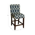 thumbnail image 2 of HomePop 39.5" Traditional Wood and Fabric Counter Height Barstool in Blue, 2 of 2