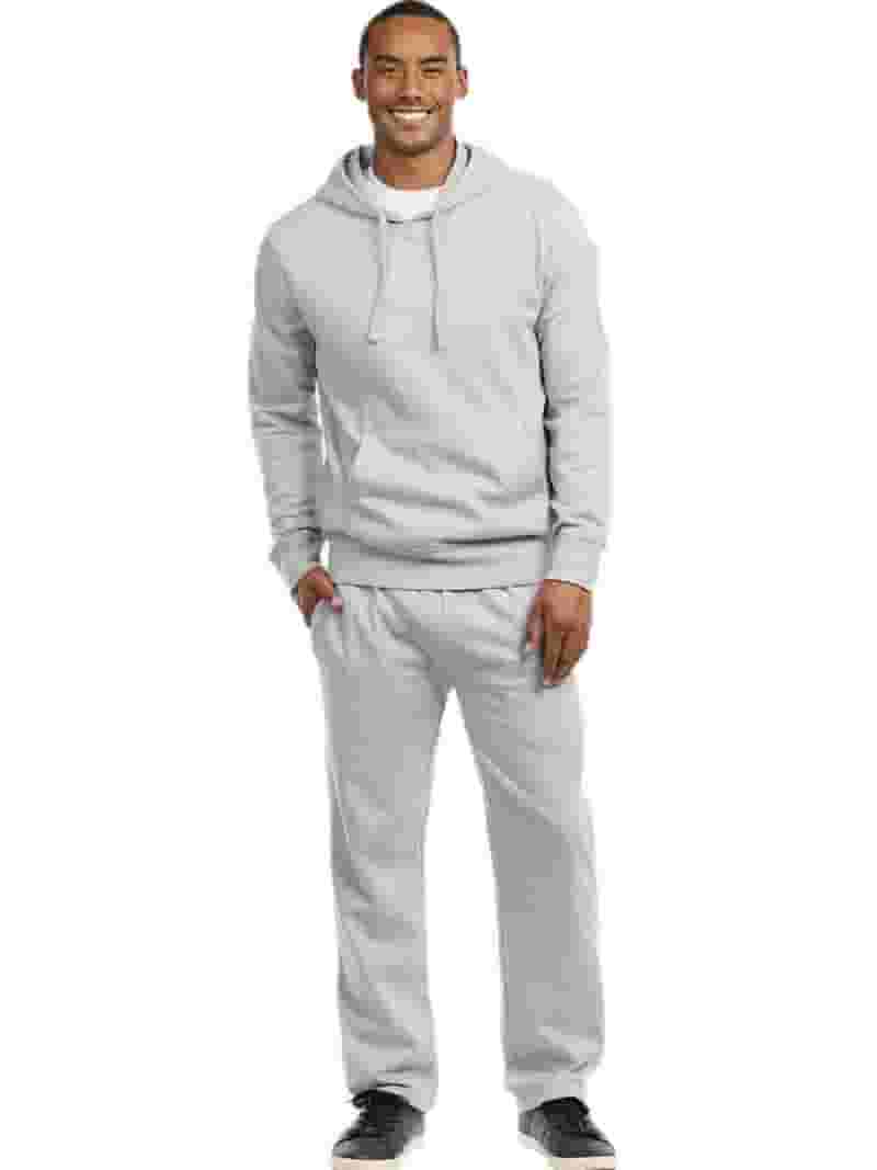 Men's Light Weight Fleece Open Bottom Sweatpants with Men's Light Weight Fleece Open Bottom Sweatpants with