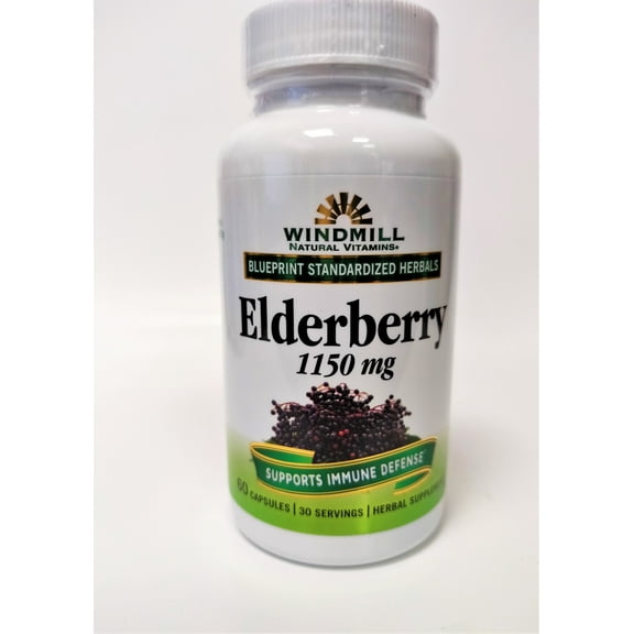 Windmill Natural Vitamins Elderberry 1150 mg Herbal Supplement - 60 capsules