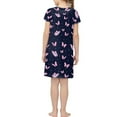 thumbnail image 2 of Xoenoiee Navy Blue Butterfly Dots Print Summer Casual Short Sleeve Dresses for Kids Girls Comfy Loose Lightweight Playwear Tee Shirt Dress, Size 9-10 Years, 2 of 6