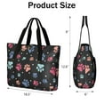 thumbnail image 3 of Tote Bag for Women - Black Dog Paw Footprint Shoulder Bag - Large Utility Work Duffle Bag with Zipper Handbag for Travel, Work, Sprots, 3 of 5