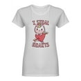 thumbnail image 2 of I Steal Hearts Unicorn Shaped T-Shirt Women -Image by Shutterstock, Female Large, 2 of 4