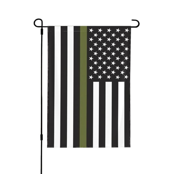 Thin Green Line American Flag Garden Flag 12.5 X 18 Inch Double Sided, Decorative Flag Balcony Courtyard Indoor Welcome Garden Flag