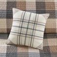 thumbnail image 5 of 6-Piece Herringbone Quilt Set Full/Queen - Neutral Buffalo Plaid Printed Bedding with Throw Pillows, 5 of 11
