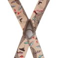 Novelty Fisherman Design Suspenders 2Inch Wide Elastic XBack