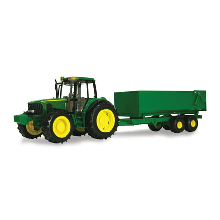 John Deere Big Farm Toy Tractor, 7430 Tractor with Wagon, 1:16