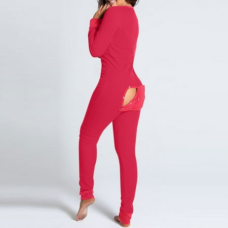 

Yoslce Adult Onesie Pajama Adult Onesie Pajama Women S Button-Down Functional Buttoned Flap Adults Jumpsuit
