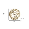thumbnail image 4 of HomeRoots 568885 7 in. Gold Aluminum Decorative Orb Tabletop Sculpture, 4 of 4