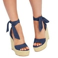 thumbnail image 1 of Dellytop Womens Platform Espadrille Wedges Open Toe High Heel Sandals, 1 of 5