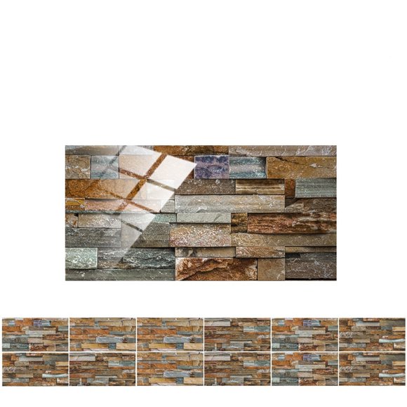 Ongmies 3D Stone Design Peel and Stick Wallpaper – Self-Adhesive Brick Wall Tiles for Home, Bathroom, and Kitchen Backsplashes, 12-Pack
