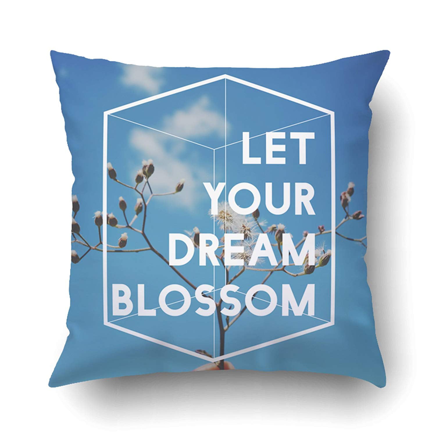 Multicolor Flower Motivation Quote Text Gifts Dream Big Motivation Flowers Quote Text Throw Pillow 18x18 