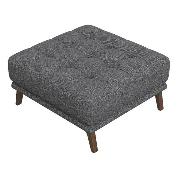 Allora Ottomane en Tissu Moderne Mi-Siècle, Gris Foncé