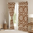 thumbnail image 3 of Feelyou Brown Triangle Aztec Black Out Curtains, Boho Rustic Farmhouse Curtains Pack of 2 (42x63 Each), Western Old Fashion Bedroom Curtains, Window Curtains Home Decor, 3 of 6