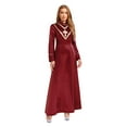 thumbnail image 2 of iiniim Womens Church Robe Gown Priest Long Sleeves Maxi Dress Halloween Costumes Burgundy L, 2 of 7