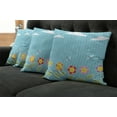 thumbnail image 5 of Ambesonne Dragonfly Throw Pillow Cover 4 Pack, Daisy Bloom Cartoon, 24", Sky Blue White, 5 of 5