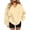Khaki, variant on Women V Neck Oversized Sweatshirt Drop Shoulder Bubble Long Sleeve Soft Fleece Loose Casual Pullover Top