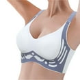 thumbnail image 2 of Women's Full Support Wireless Bra Lift & Shape Technology Plus Size Comfortable Seamless Design for Mature Women High Impact Coverage Blue XXXL Size, 2 of 9