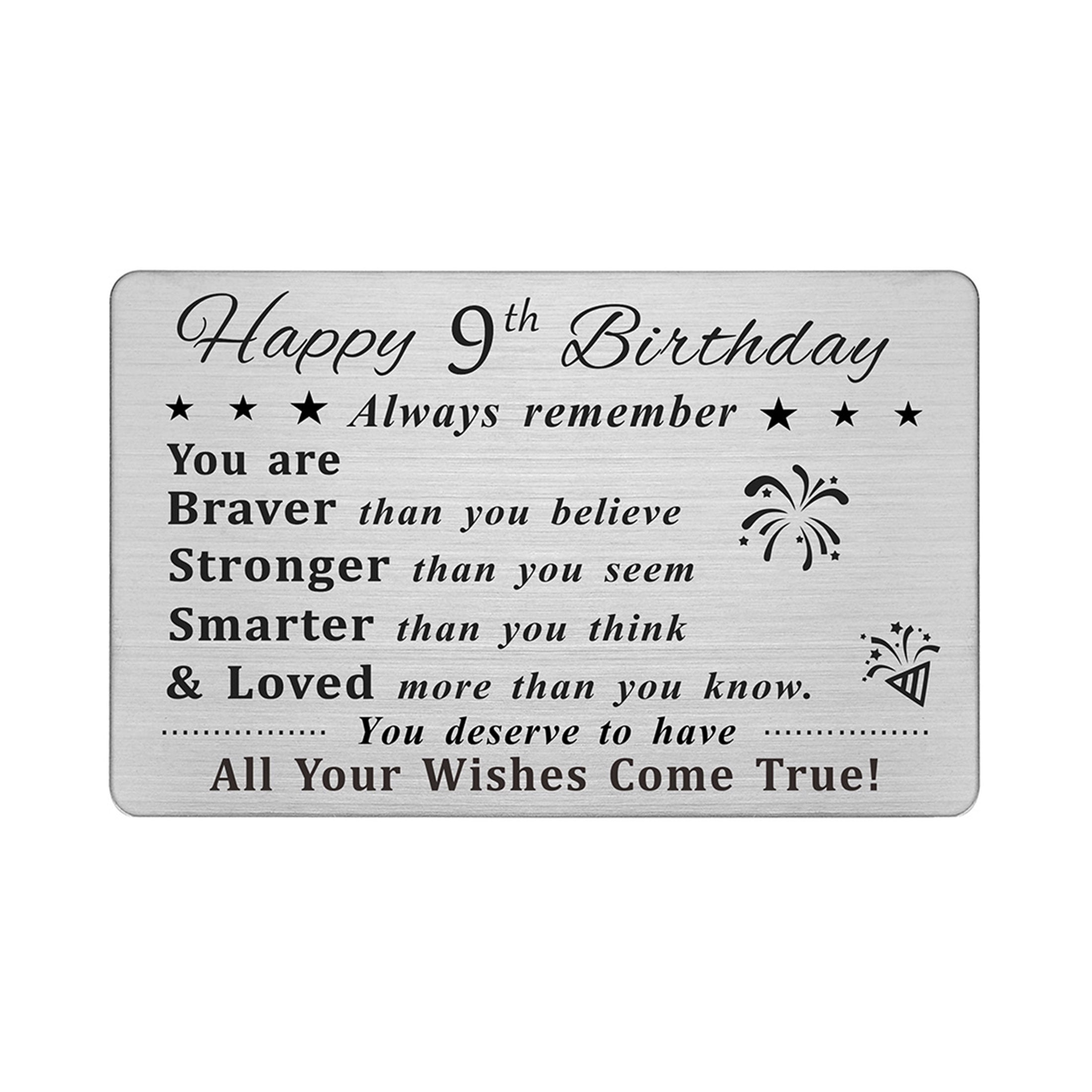 Degasken Happy 9th Birthday Card, Birthday Gifts for Boys Girls Turning ...