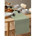 thumbnail image 6 of Sage Green Table Runner 90 Inches, Country Minimalist Pure Color Linen Texture Bed Runner Dresser Scarves Tabletop for Indoor Outdoor Parties/Ceremony/Banquet, 13" x 90", 6 of 8
