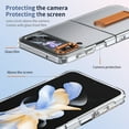 thumbnail image 6 of ELEHOLD for Samsung Z Flip 3 Case, Wireless Charging Ice Touch  Adjustable Kickstand Slim Shockproof Drop Protective Cover with Screen Protector for Samsung Z Flip 3 ,Orange, 6 of 9