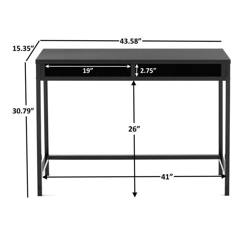 Sumpter Park Student Desk, Solid Black