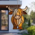 thumbnail image 4 of Lilixerw Highland Cow Stained Glass Acrylic Ornament,3D Stained Glass Art Effects,Farm Animal Sun Catcher Ornament for Window,Car,Mirror,Wall,5.9 Inch, 4 of 9
