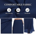 thumbnail image 6 of Asklazy Women’s Chiffon A-Line Maxi Skirt High Waisted Flowy Long Skirt Elastic Waist Business Casual Elegant Skirt for Work Office Daily Wear Summer,Navy Blue,XL, 6 of 10