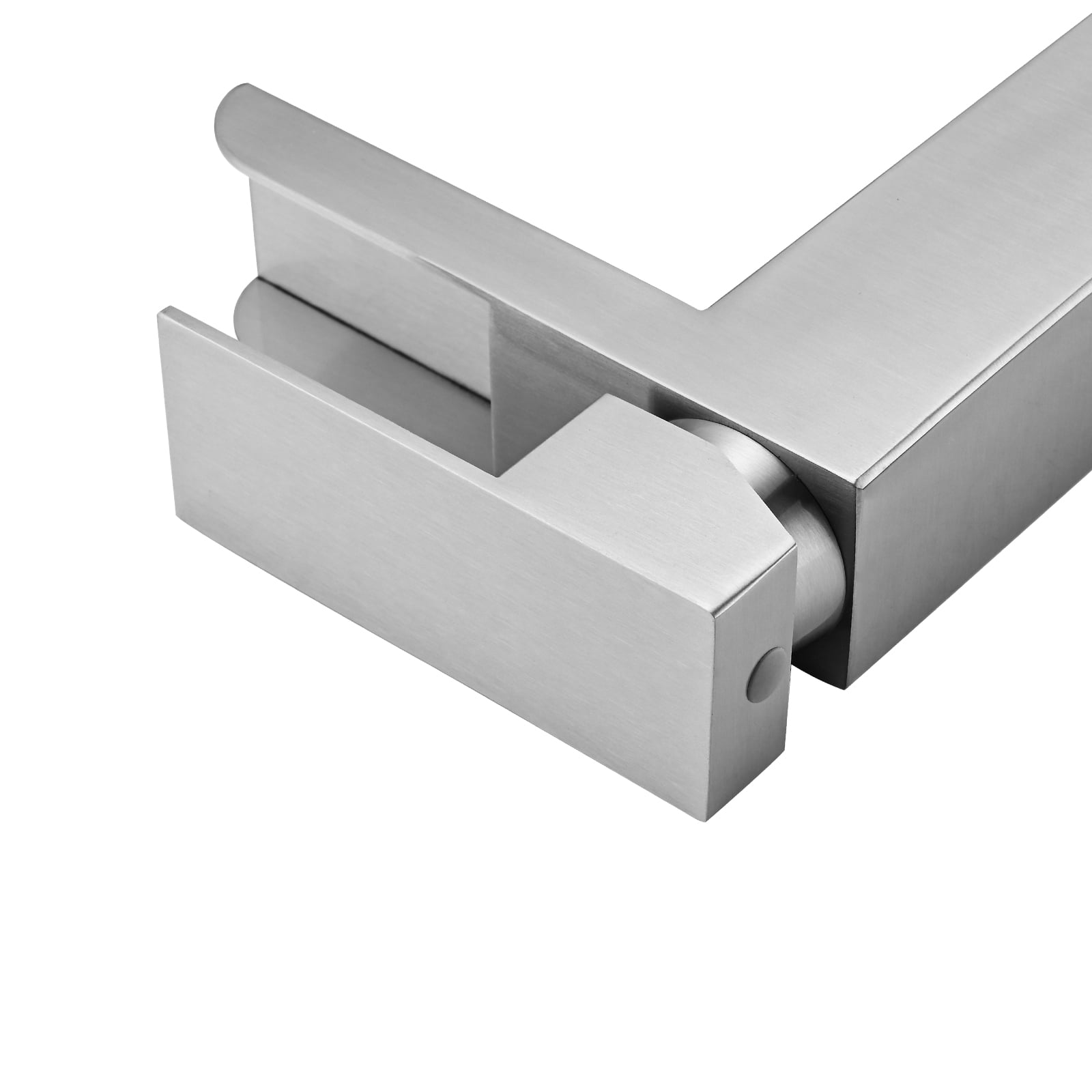 MAYEERTY Brushed Nickel Waterfall Single Handle Bathroom Faucet with Deck Plate & Pop-Up Drain, Brushed Nickel