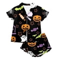 thumbnail image 6 of JAJAHO Girls Pajamas Sets Halloween Sleepwear Sizes 3-13 Tie Front Ruffle Short Sleeve Top Shorts 2 Piece Set, 6 of 7