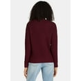 thumbnail image 5 of Time and Tru Women's and Women's Plus Waffle Stitch Sweater with Long Sleeves, Midweight, Sizes XS-4X, 5 of 5