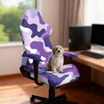 thumbnail image 3 of SCRAWLGOD Violet Camouflage Print Set of 4 Gaming Chair Covers with Armrest Covers Elastic Universal Fit Gaming Chair Slip Cover Set Dustproof Rotating Armchair Slipcovers, 3 of 7