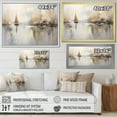 thumbnail image 4 of Designart "Striking Beige And Gold Skyline By The Coast I" Port Landscape Canvas Wall Art, 4 of 7