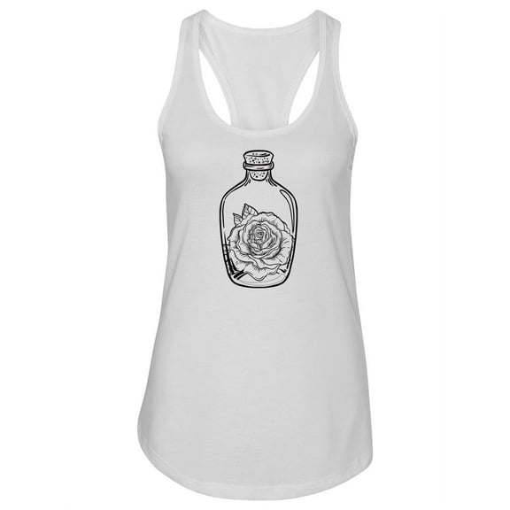 Rose In Bottle Racerback Tank Women -Image by Shutterstock, Female x-Large