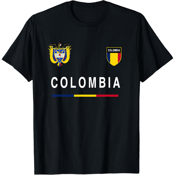 Colombia Sport/Soccer Jersey Tee Flag Football Men's T-Shirt 100% pure Cotton