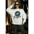 thumbnail image 7 of Women's Gameday Couture  White Philadelphia Eagles Script Logo Oversized Premium Fleece Pullover Sweatshirt, 7 of 7