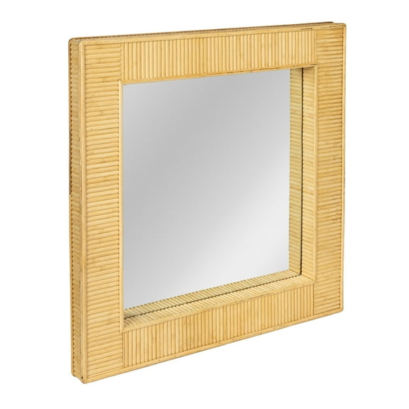 Creative Co-Op Bamboo Square Wall Mirror, Natural