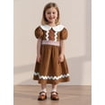 thumbnail image 5 of BemeyourBBs Toddler Baby Girl Christmas Outfit Gingerbread Dress Kids Doll Peter Pan Collar Short Sleeve A Line Dress Xmas Clothes, 5 of 8