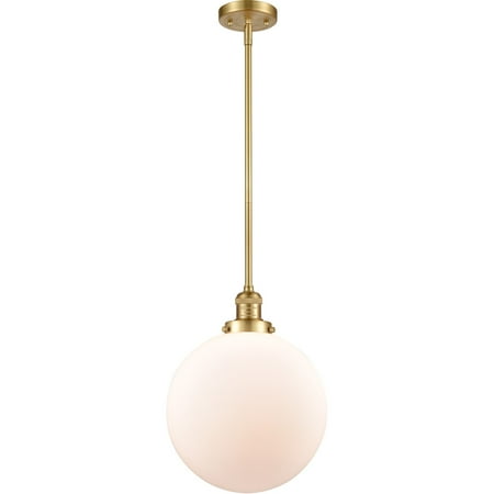 

Satin Gold Tone Mini Pendants 12 Wide Matte White Cased Glass Steel/Cast Brass/Glass Medium Base LED 1 Light Fixture