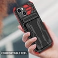thumbnail image 5 of Case for iPhone 11,Military Grade [Built-in Kickstand] with Card Holder Dual-Layer Design Heavy Duty TPU+PC Shockproof Protection Phone Case foriPhone 11,6.1 inch (Red), 5 of 18