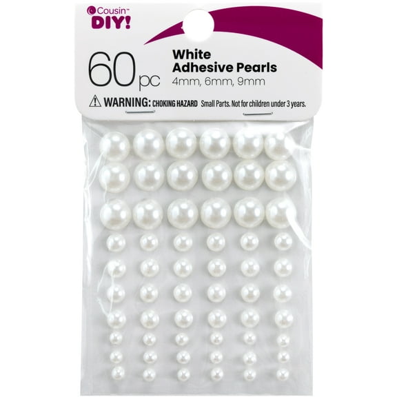 CousinDIY Adhesive Pearls 60/Pkg-Pearl White