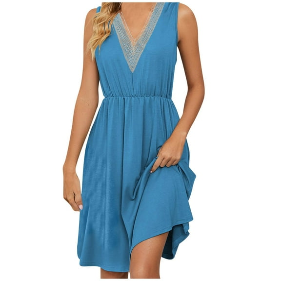 Plus Size Dresses for Women 2026 Fashion Short Sleeve V-Neck Solid Color Pocket Makings Dress