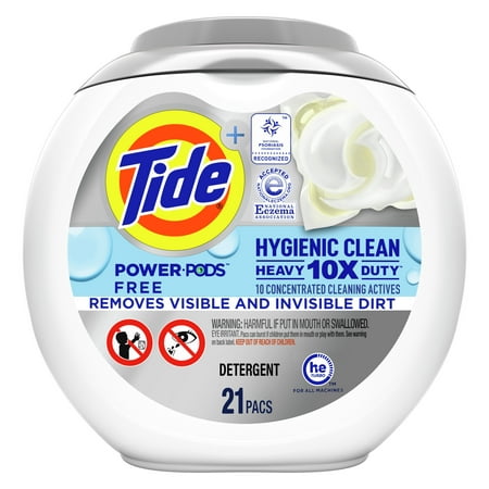 Tide Hygienic Clean Free Power PODS, Laundry Detergent Pacs, 21 Ct