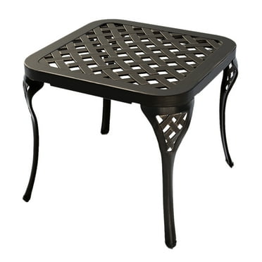 Patio End Table Outdoor Small Side Table Metal Tables for Patio, Pool, Porch or Garden