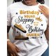 thumbnail image 1 of Birthday Print Crew Neck T-Shirt, Casual Short Sleeve Top For Spring & Summer, Women's Clothing Tee For Adult, Men, Women, Teen, Teenager, Adolescent, Youth, 1 of 5