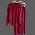 thumbnail image 4 of Womens Skirts for Fall Solid Long Sleeve Casual Knitted Skirt Set, 4 of 5