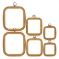 thumbnail image 1 of Juego de 6 Aros de Bordado Cuadrados, 3 TamañOs, Aros Decorativos de Madera de ImitacióN para Punto de , de Bordado de ExhibicióN, 1 of 5