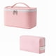 thumbnail image 1 of Makeup Bag Cosmetic Bag for Women,2Pcs Portable Travel Bag Large Travel Toiletry Bag Beauty Zipper Organizer for Girls,PU Leather Washable Waterproof, 1 of 4