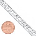 thumbnail image 3 of 8.8mm Rhodium Plated Flat Mariner Chain Necklace, 36 inches, 3 of 7